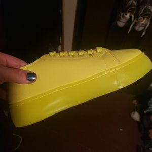 Neon platform sneakers
